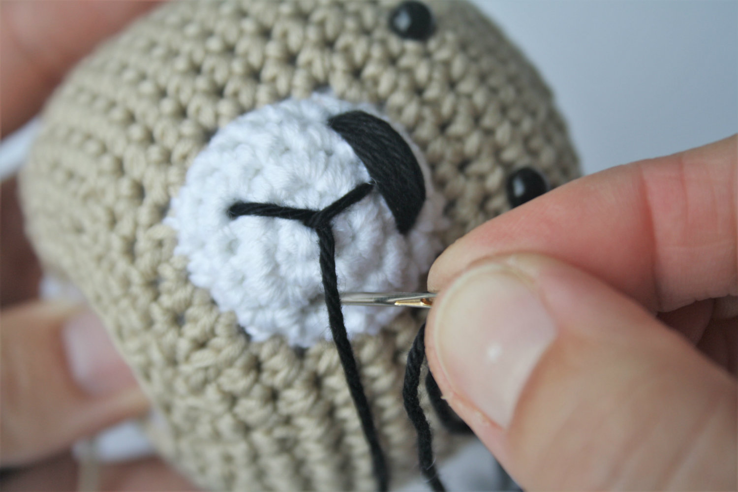 How to stitch teddy bear nose | amigurumi and crochet tutorials | lilleliis