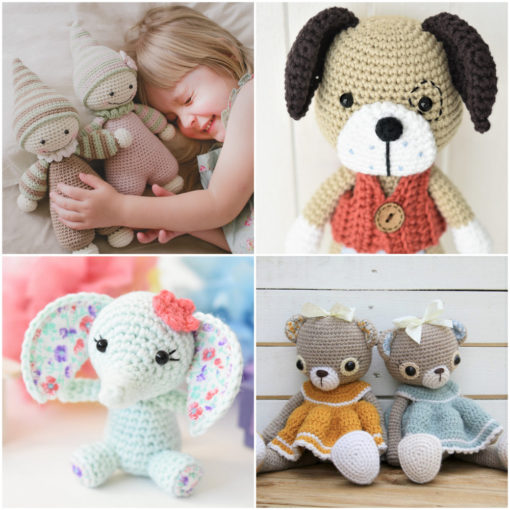 Amigurumi patterns - baby doll, teddy Doris, elephant and puppy | lilleliis