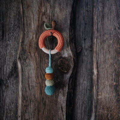 crochet apple worm rattle